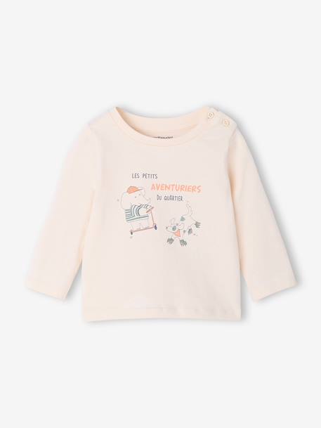 Ensemble bébé tee-shirt et pantalon en molleton bleu canard+rayé / caramel - vertbaudet enfant 