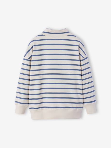 Sweat garçon col montant zippe rayé bleu - vertbaudet enfant 