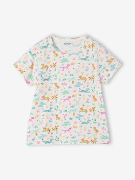Set van 2 korte pyjama's met korte mouwen voor meisjes ecru - vertbaudet enfant 