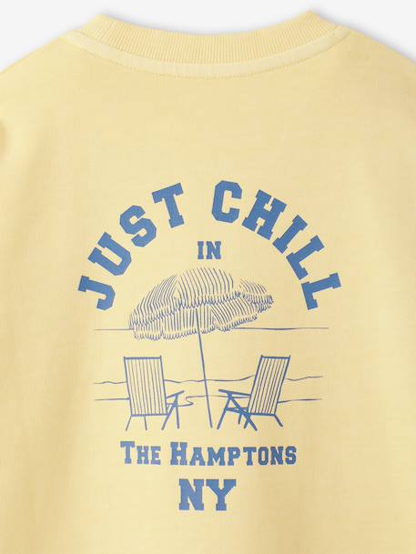 Sweat 'Just Chill' jaune pâle - vertbaudet enfant 