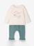 Ensemble bébé tee-shirt et pantalon en molleton bleu canard+rayé / caramel - vertbaudet enfant 