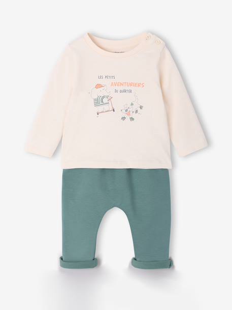 Bébé-Ensemble bébé tee-shirt et pantalon en molleton 