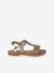 Leren sandalen voor meisjes, collectie kleuterschool bruin+bruin, bedrukt+JAUNE CLAIR METALLISE+turquoiseblauw - vertbaudet enfant 