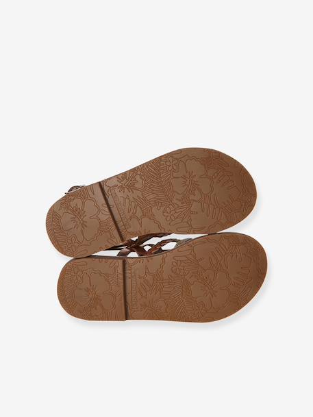 Sandales enfant cuir brides or - vertbaudet enfant 