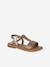 Sandales cuir fille collection maternelle JAUNE CLAIR METALLISE+marron+marron imprimé+turquoise - vertbaudet enfant 