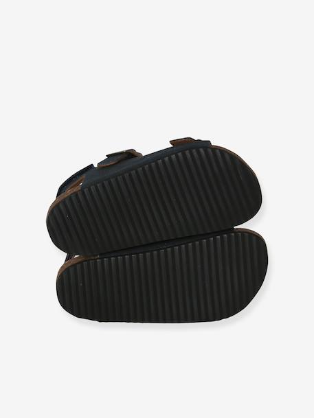 Sandales garçon cuir boucles bleu - vertbaudet enfant 