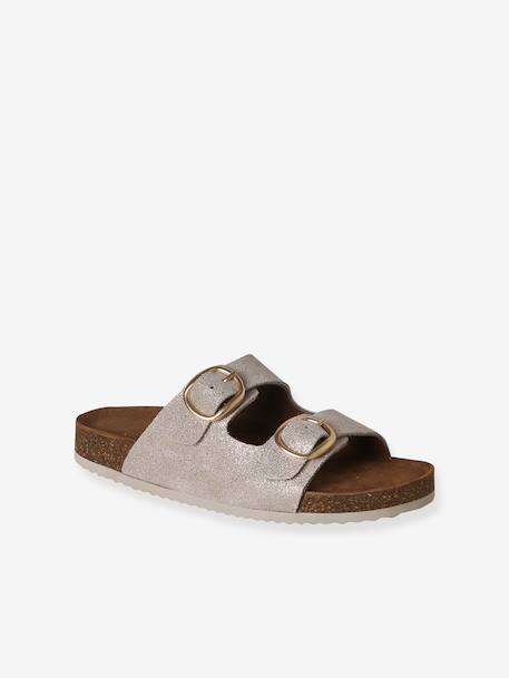 Leren sandalen met gespen goud - vertbaudet enfant 