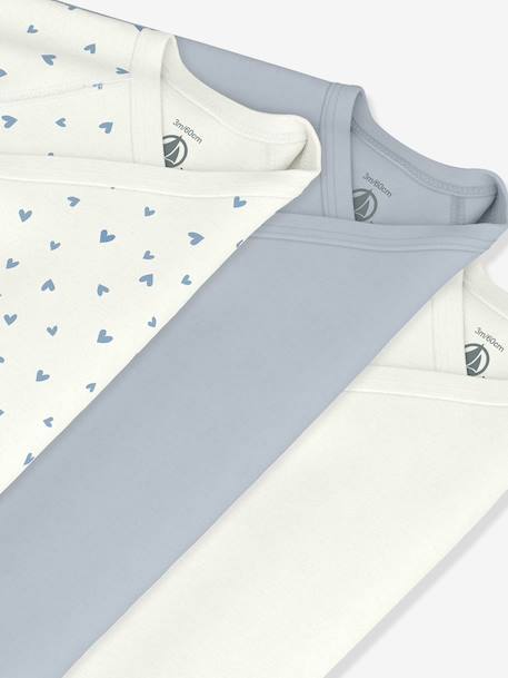 Lot de 3 bodies croisés Petit Bateau blanc - vertbaudet enfant 