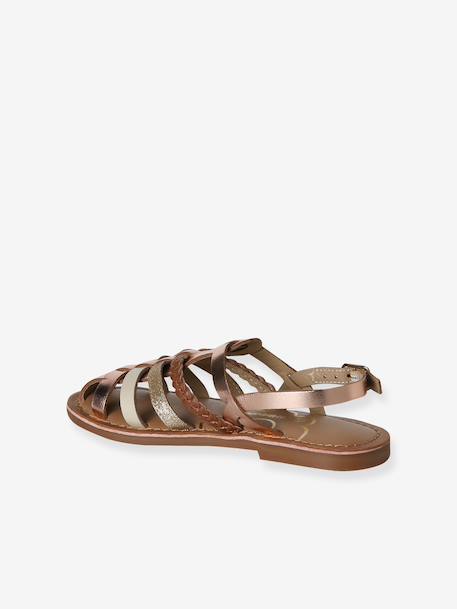 Sandales enfant cuir brides or - vertbaudet enfant 