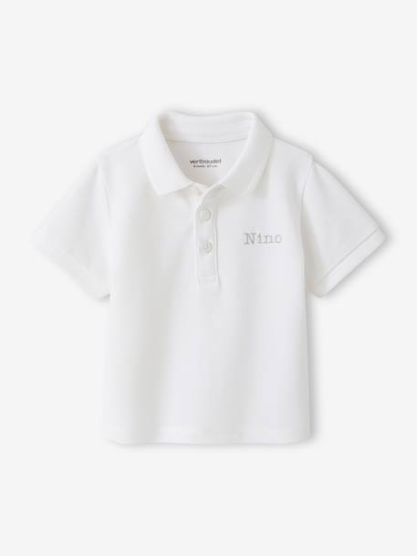 Polo baby korte mouwen om te personaliseren wit - vertbaudet enfant 