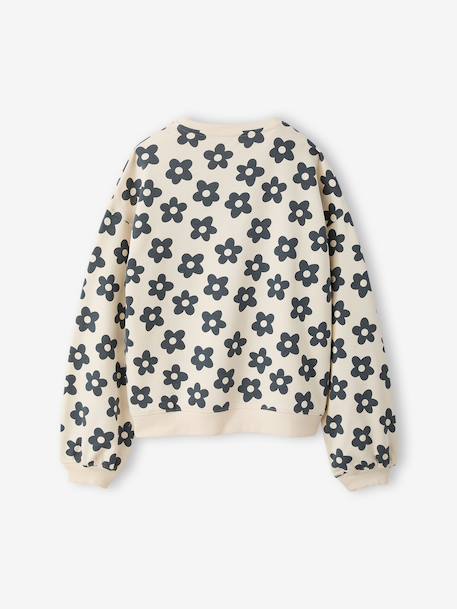 Sweater met wijde pasvorm bruin+marineblauw+vanille - vertbaudet enfant 