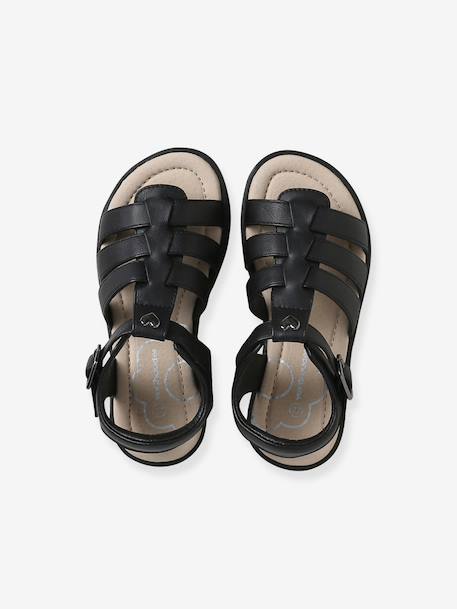 Kindersandalen met meerdere bandjes, collectie kleuterschool zwart - vertbaudet enfant 