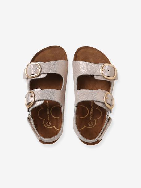 Sandales cuir à boucles or - vertbaudet enfant 