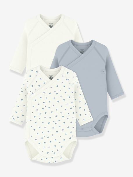 Bébé-Lot de 3 bodies croisés Petit Bateau