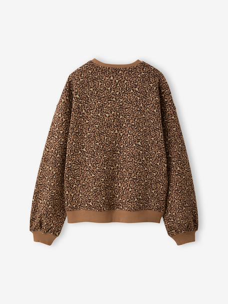 Sweat coupe large marine+marron+vanille - vertbaudet enfant 