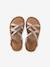 Sandales enfant fille cuir tresses or - vertbaudet enfant 