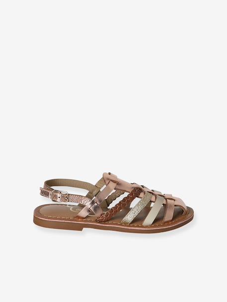 Sandales enfant cuir brides or - vertbaudet enfant 