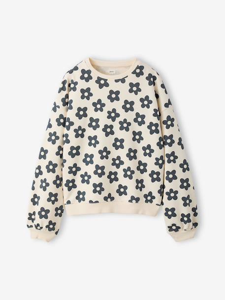 Sweat coupe large marine+marron+vanille - vertbaudet enfant 
