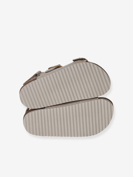Sandales cuir à boucles or - vertbaudet enfant 