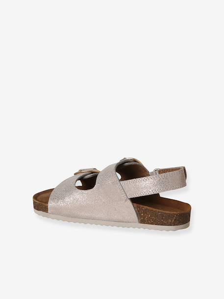 Sandales cuir à boucles or - vertbaudet enfant 