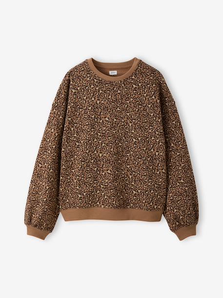 Sweat coupe large marine+marron+vanille - vertbaudet enfant 