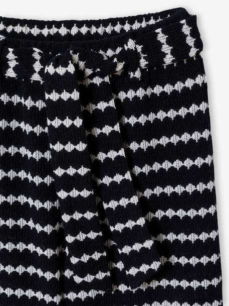 Pantalon large en maille fantaisie fille noir+rayé noir - vertbaudet enfant 