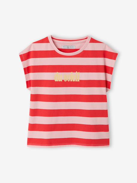 T-shirt marinière fille manches courtes - capsule famille bois de rose - vertbaudet enfant 