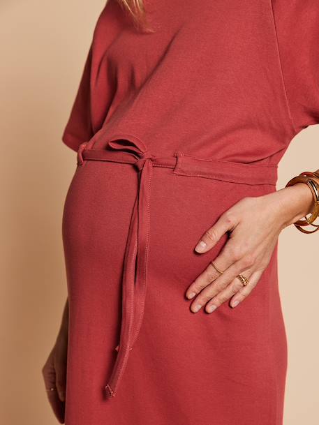 Robe longue grossesse et allaitement kaki+terracotta - vertbaudet enfant 