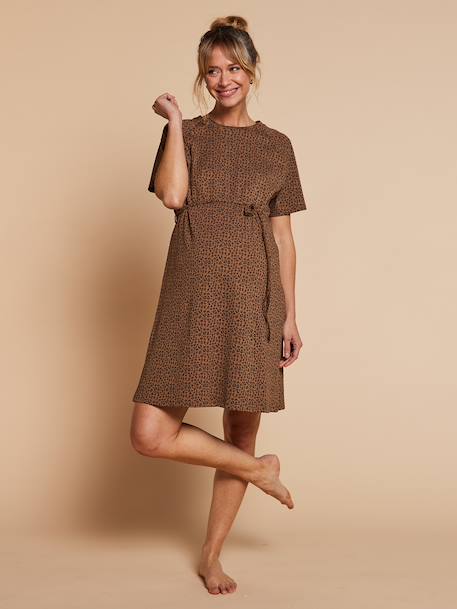 Chemise de nuit allaitement grossesse léopard taupe - vertbaudet enfant 