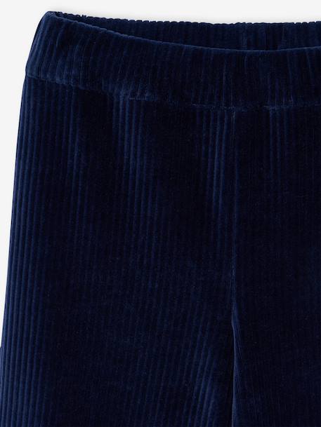 Pantalon large velours marine - vertbaudet enfant 