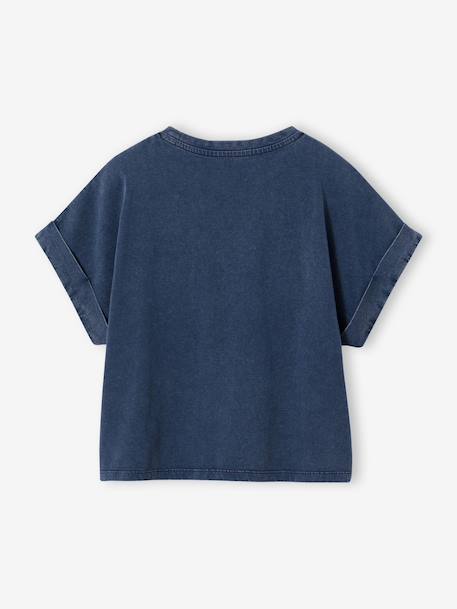 T-shirt manches courtes fille marine - vertbaudet enfant 