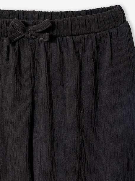 Wijde broek voor meisjes van tricot antraciet - vertbaudet enfant 