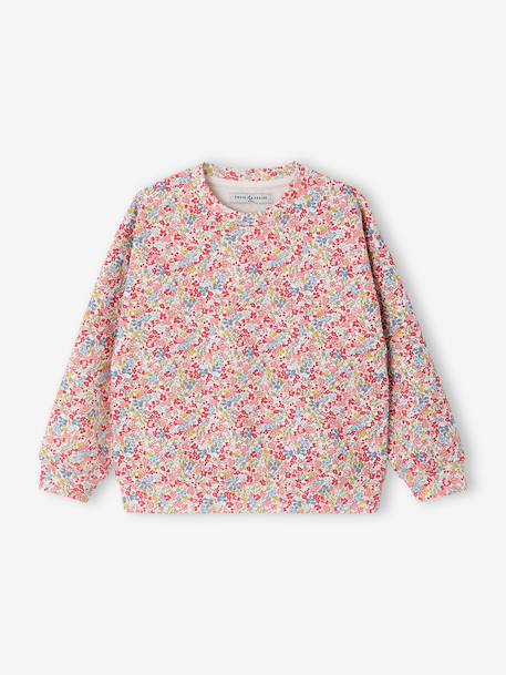 Sweater voor meisjes met bloemenprint meerkleurig - vertbaudet enfant 