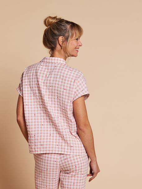 Pyjama vichy femme Capsule mère-fille rose poudré - vertbaudet enfant 