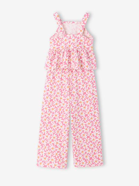 Ensemble pantalon top fleurs vieux rose - vertbaudet enfant 