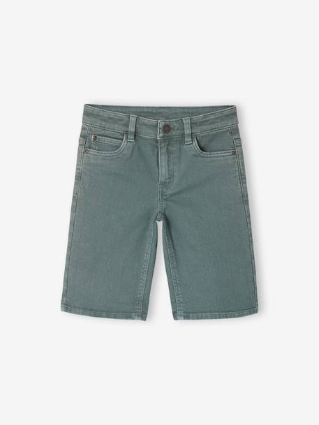 Bermuda jongens 5 zakken grijsblauw+klei+smaragdgroen+terracotta - vertbaudet enfant 