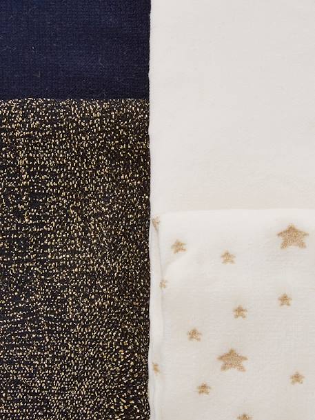 Lot de 2 collants irisés bébé fille en polyamide LOT BEIGE IRISE - vertbaudet enfant 