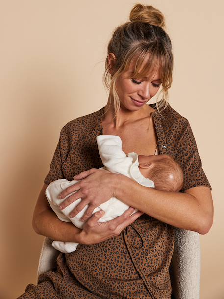 Chemise de nuit allaitement grossesse léopard taupe - vertbaudet enfant 