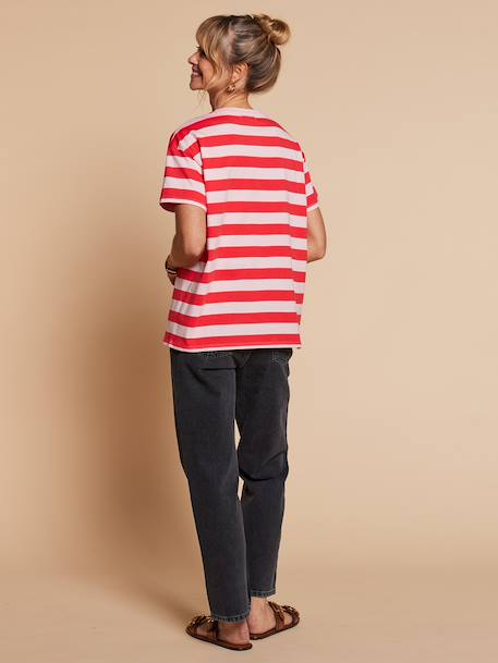 T-shirt marinière 'du soleil' bois de rose - vertbaudet enfant 