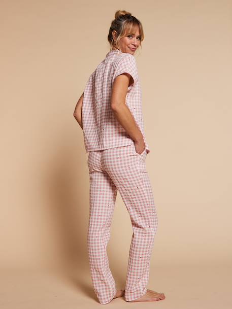 Pyjama vichy femme Capsule mère-fille rose poudré - vertbaudet enfant 