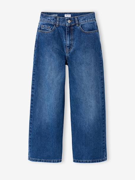 Pantalon large fille denim bleu clair+bleu moyen+denim gris - vertbaudet enfant 