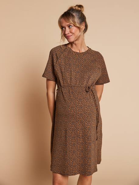 Chemise de nuit allaitement grossesse léopard taupe - vertbaudet enfant 