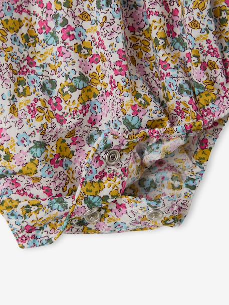 Katoenen babybloomer met ruches meerkleurig - vertbaudet enfant 