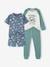 Set van 2 pyjama's voor jongens van katoen smaragdgroen - vertbaudet enfant 