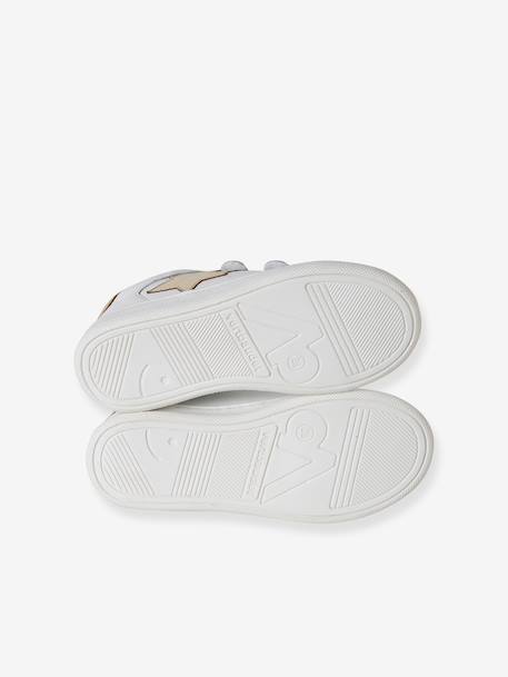 Baskets scratchées cuir enfant collection maternelle blanc+rose pâle - vertbaudet enfant 