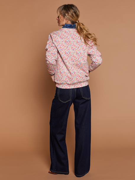 Dames sweater van biologisch katoen met bloemenprint meerkleurig - vertbaudet enfant 
