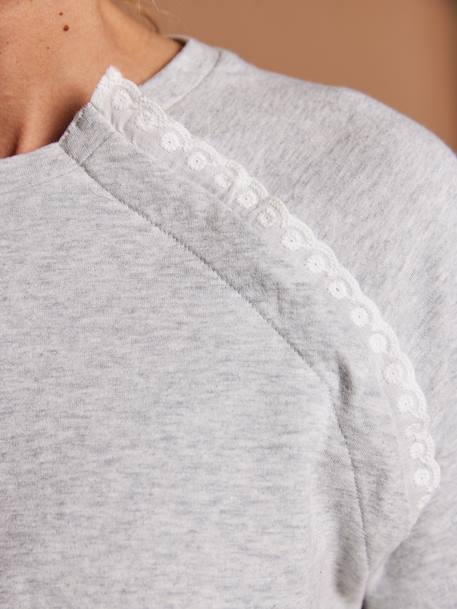 Ensemble pantalon grossesse allaitement gris chiné - vertbaudet enfant 