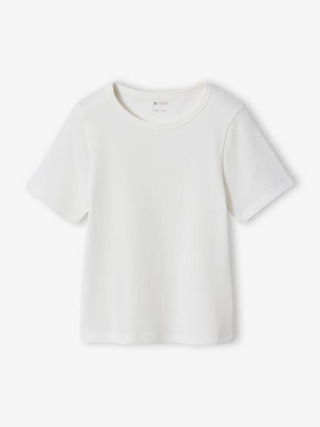 Lot 3 T-shirt côtelé écru - vertbaudet enfant 