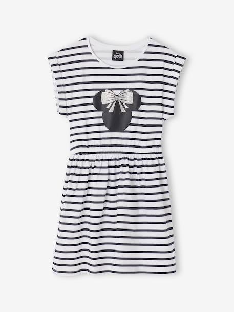 Fille-Robe marinière manches courte Minnie 