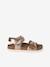 Sandales enfant cuir à doubles boucles or+rose pâle - vertbaudet enfant 